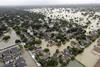 Aerial view of flooding in Houston, Texas after hurricane Harvey 